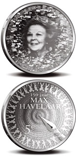 Image of 5 euro coin - Max Havelaar | Netherlands 2010.  The Silver coin is of Proof, UNC quality.