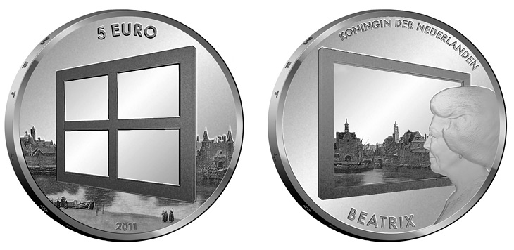 Image of 5 euro coin - Dutch Painting | Netherlands 2011.  The Silver coin is of Proof, UNC quality.