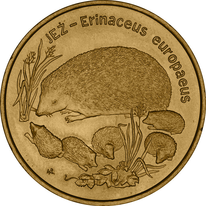 2 zloty European Hedgehog - 1996 - Series: Animals of the World  - Poland