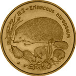 Image of 2 zloty coin - European Hedgehog | Poland 1996.  The Nordic gold (CuZnAl) coin is of UNC quality.