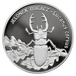 Image of 20 zloty coin - Lucanus cervus | Poland 1997.  The Silver coin is of Proof quality.