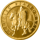 Image of 2 zloty coin - The Piast Horseman | Poland 2006.  The Nordic gold (CuZnAl) coin is of UNC quality.