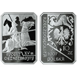 Image of 10 zloty coin - The Mounted Knight 15th Century | Poland 2007.  The Silver coin is of Proof quality.