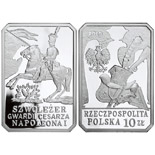 Image of 10 zloty coin - Chevau-Légers of the Imperial Guard of Napoleon I | Poland 2010.  The Silver coin is of Proof quality.