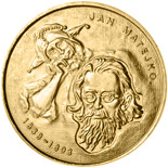 Image of 2 zloty coin - Jan Matejko | Poland 2002.  The Nordic gold (CuZnAl) coin is of UNC quality.