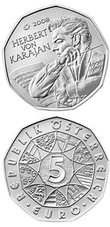 5 euro coin 100th Birthday of Herbert von Karajan | Austria 2008
