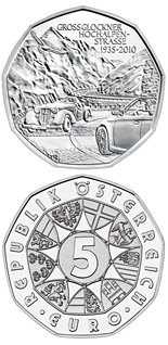 5 euro coin 75 years Grossglockner Alpine Road | Austria 2010