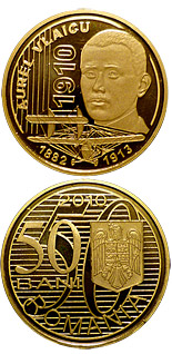 50 bani coin The centennial anniversary of the first flight of an aircraft engineered by Aurel Vlaicu | Romania 2010