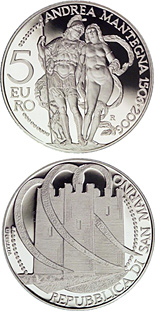 Image of 5 euro coin - 500th Anniversary of the death of Andrea Mantenga | San Marino 2006.  The Silver coin is of Proof quality.