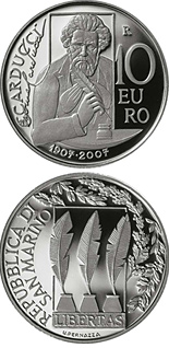 Image of 10 euro coin - 500th anniversary of Palladio’s birth (Villa Poiana)  | San Marino 2007.  The Silver coin is of Proof quality.