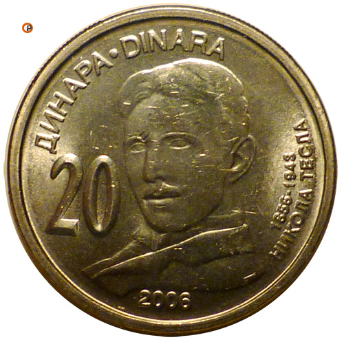 20 dinars Nikola Tesla  - 2006 - Series: Commemorative 20 dinar coins - Serbia