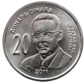 20 dinars Ivo Andric  - 2011 - Series: Commemorative 20 dinar coins - Serbia
