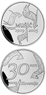 30 euro coin The centenary of the birth of painter Zoran Mušič  | Slovenia 2009