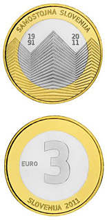 3 euro coin 20th anniversary of Slovenia's independence | Slovenia 2011