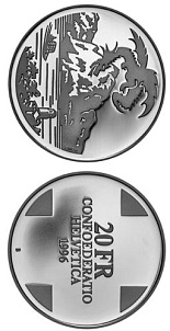 20 franc coin Dragon of Breno (Landscapes) | Switzerland 1996