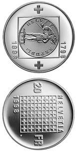 20 franc coin 200th anniversary of the Helvetic Republic | Switzerland 1998