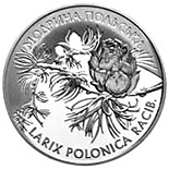 Image of 10 hryvnia  coin - Larix Polonica Racib | Ukraine 2001.  The Silver coin is of Proof quality.