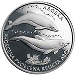 Image of 10 hryvnia  coin - Azov Dolphin | Ukraine 2004.  The Silver coin is of Proof quality.