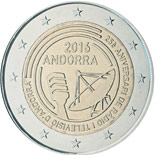 2 euro coin 25th anniversary of the Radio and Television of Andorra  | Andorra 2016