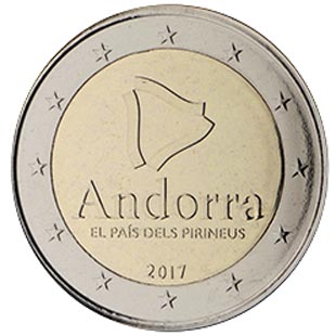 Image of 2 euro coin - Andorra - The Land in the Pyrenees | Andorra 2017