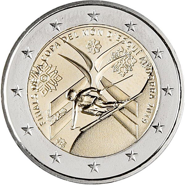 Image of 2 euro coin - Alpine Skiing World Cup 2019 | Andorra 2019