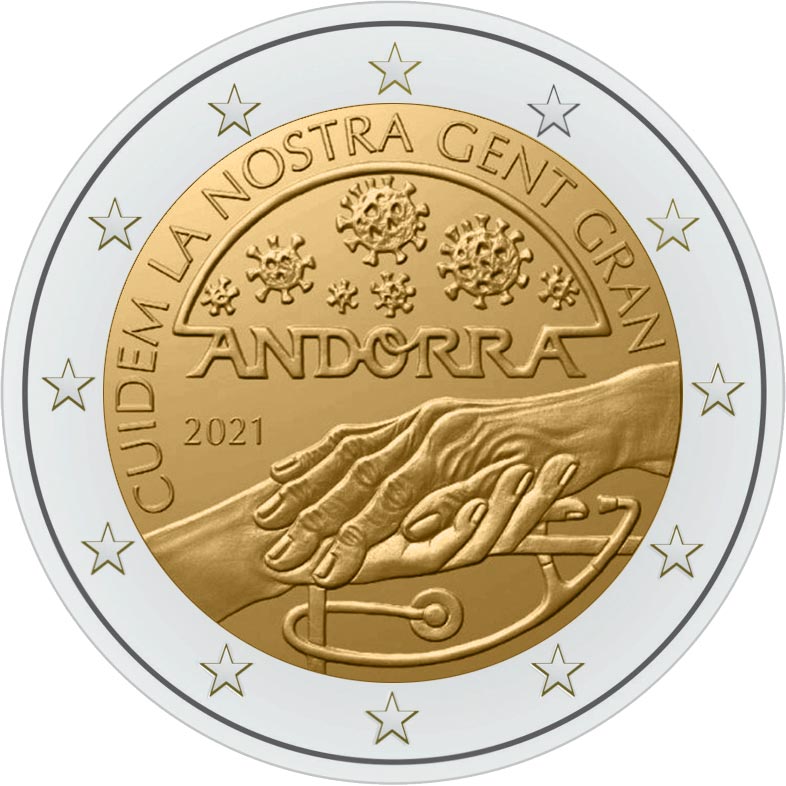 Image of 2 euro coin - The old population  | Andorra 2021