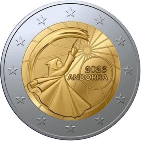 Image of 2 euro coin - Summer Solstice Festivals | Andorra 2023