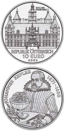Image of 10 euro coin - Eggenberg Palace | Austria 2002.  The Silver coin is of Proof, BU, UNC quality.