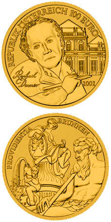 Image of 100 euro coin - Sculpture | Austria 2002
