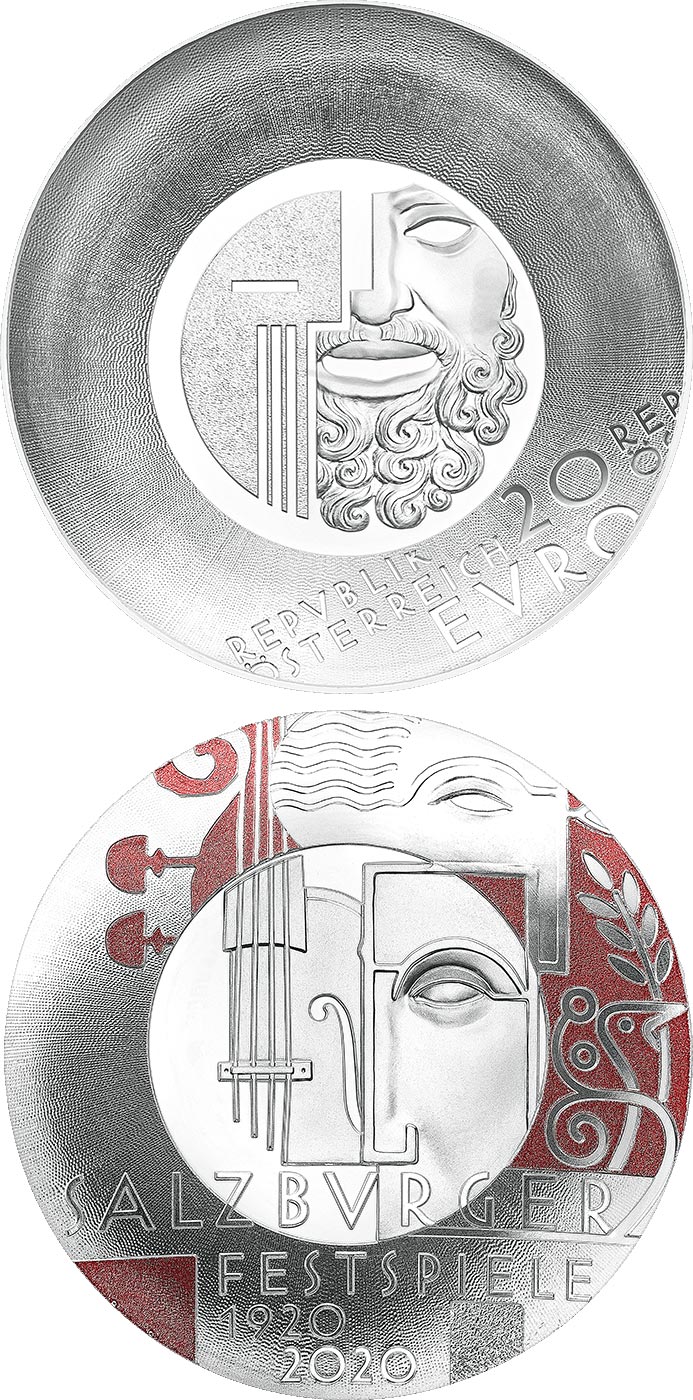 Image of 20 euro coin - Centenary of the Salzburg Festival | Austria 2020.  The Silver coin is of Proof quality.