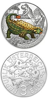 3 euro coin Ankylosaurus - 
the Toughest Dinosaur | Austria 2020