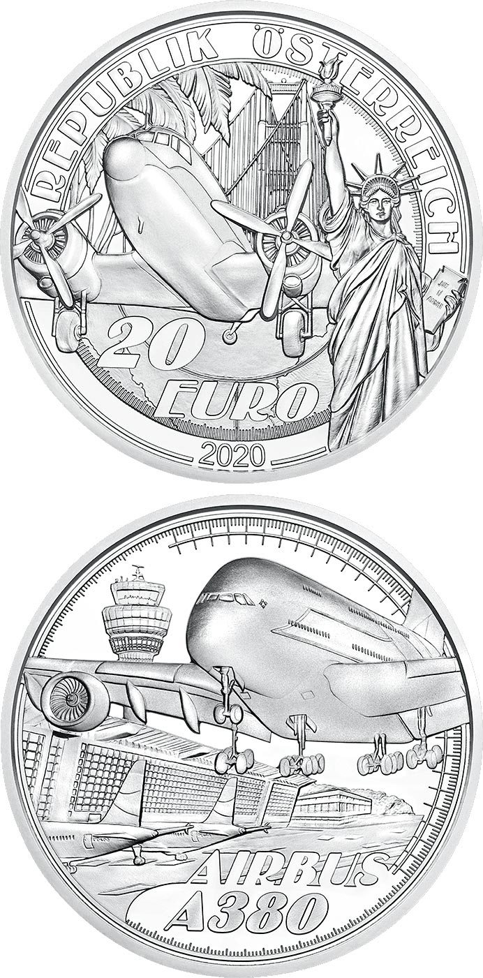 Image of 20 euro coin - Above the Clouds | Austria 2020.  The Silver coin is of Proof quality.