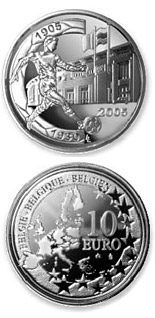 10 euro coin 75 years Heysel Stadium / 100 years International Football matches the Netherlands - Belgium | Belgium 2005