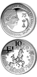 10 euro coin 75. birthday of König Albert II. | Belgium 2009