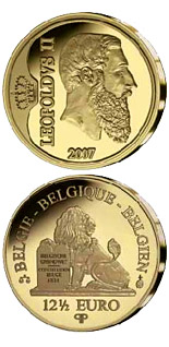 Image of 12.5 euro coin - Leopold II. | Belgium 2007.  The Gold coin is of Proof quality.