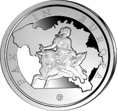 Image of 20 euro coin - Pax in Europa | Belgium 2015.  The Silver coin is of Proof quality.