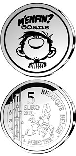 5 euro coin Gaston Lagaffe 60 Years | Belgium 2017