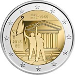 2 euro coin May 1968 civil protests | Belgium 2018