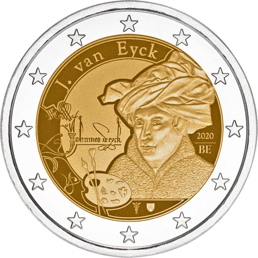 Image of 2 euro coin - Jan van Eyck | Belgium 2020