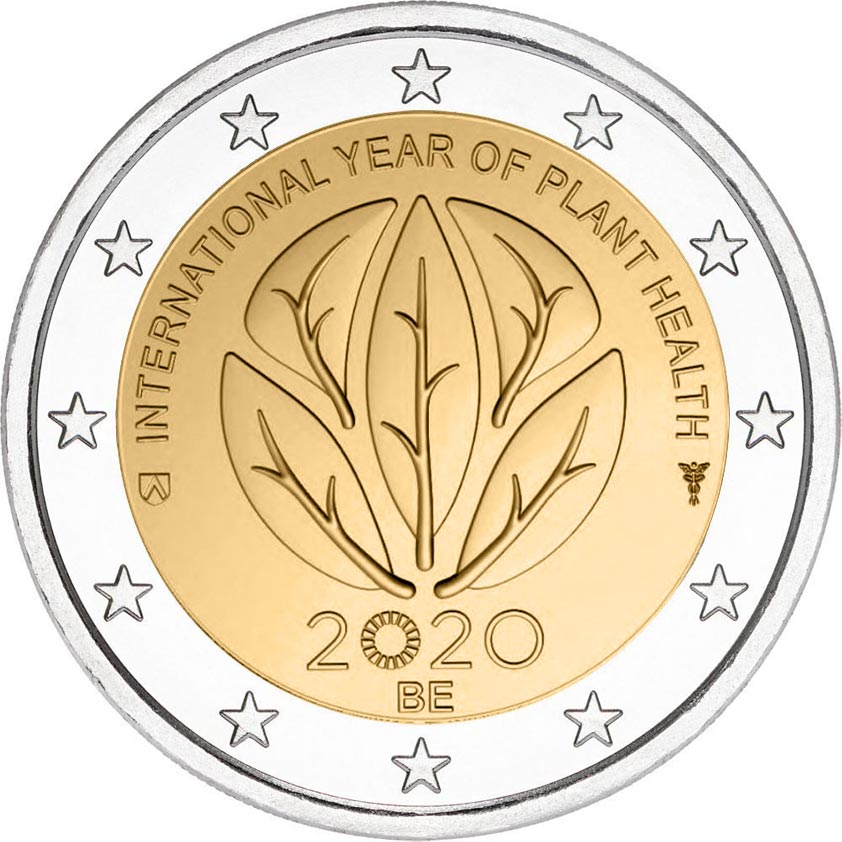 Image of 2 euro coin - International Year of Plant Health | Belgium 2020