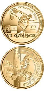 2.5 euro coin 100 years Olympic Games Antwerp 1920-2020 | Belgium 2020