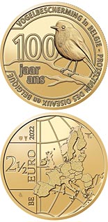 2.5 euro coin 100 Years of Bird Protection in Belgium | Belgium 2022