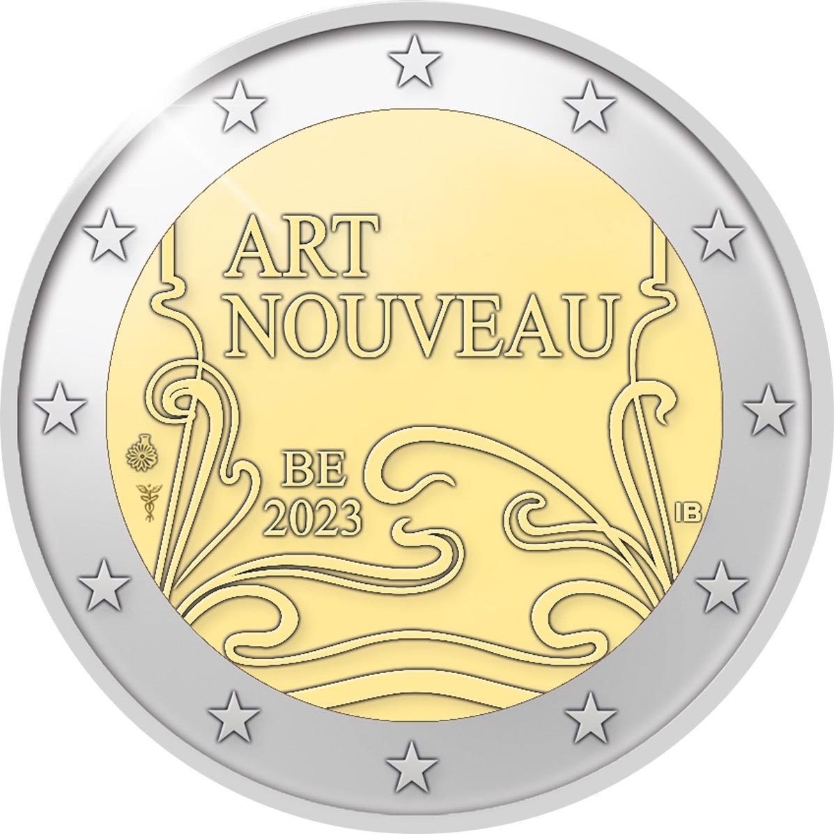 Image of 2 euro coin - Art Nouveau | Belgium 2023