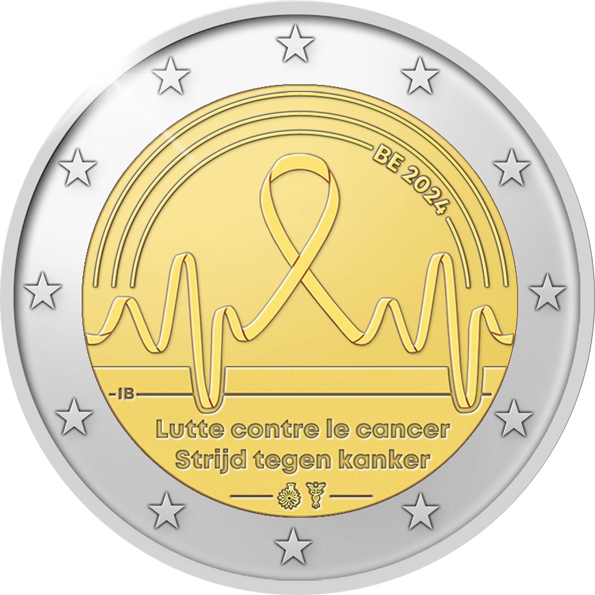 Image of 2 euro coin - Fight against cancer in Belgium | Belgium 2024