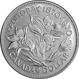 1 dollar coin Manitoba's centennial | Canada 1970