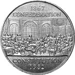 1 dollar coin The Constitution commemorative coin | Canada 1982