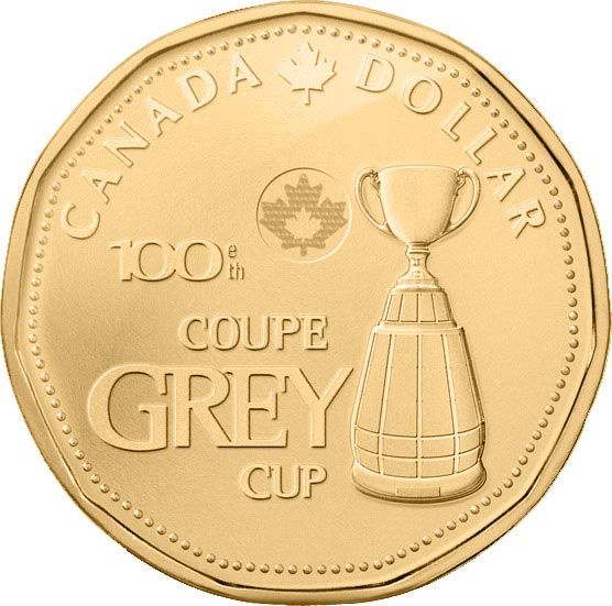 Image of 1 dollar coin - 100th Grey Cup | Canada 2012