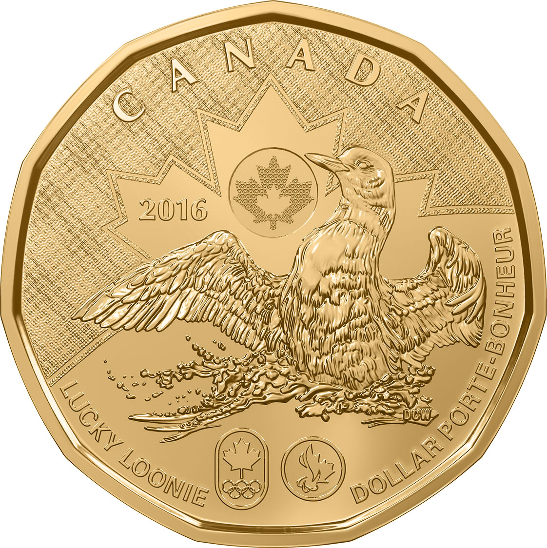 Image of 1 dollar coin - Lucky Loonie 2016 | Canada 2016