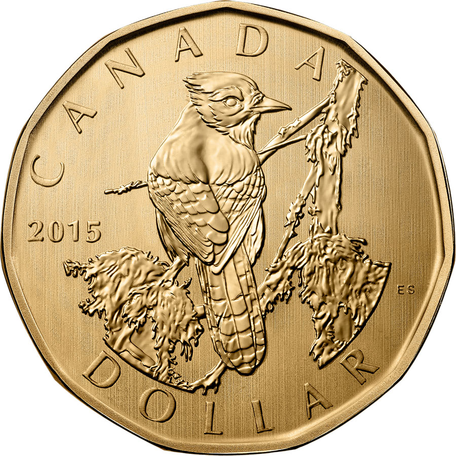Image of 1 dollar coin - Blue Jay | Canada 2015