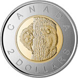 2 dollar coin Baby Raccoons | Canada 2015